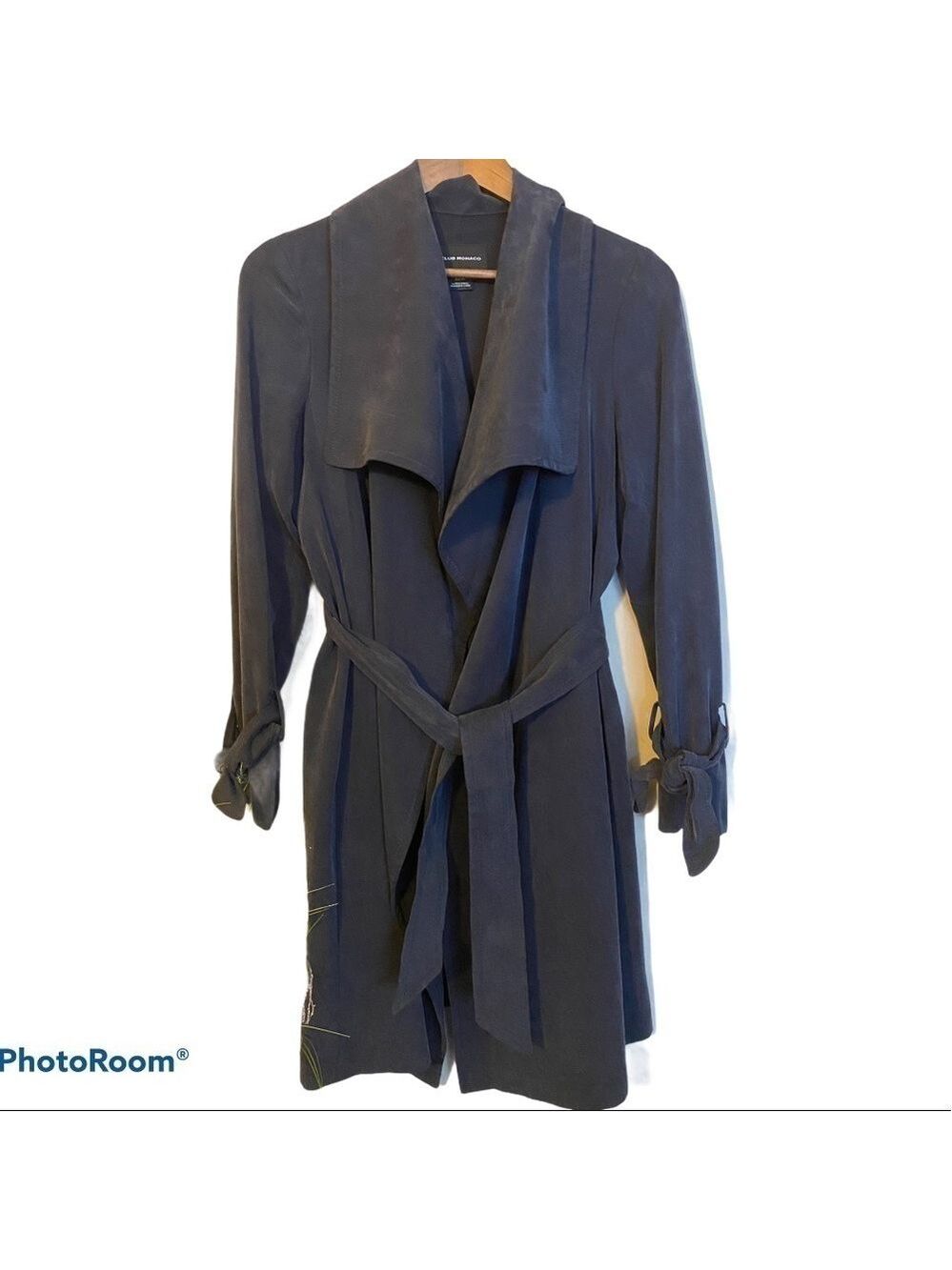NEW Club Monaco| Trench Coat. Waterfall Collar.